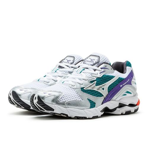 Wave Rider 10 White Silver Teal Purple - Mizuno - Modalova