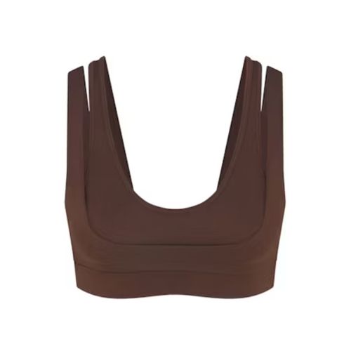 X SKIMS Women's Matte Double Strap Scoop Bra Dark Sepia - Nike - Modalova
