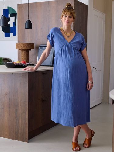 Robe longue grossesse et allaitement grisé - Vertbaudet - Modalova