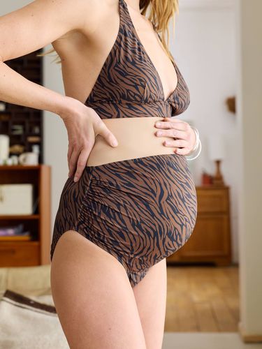 Bas de maillot de bain grossesse taille haute chocolat - Vertbaudet - Modalova