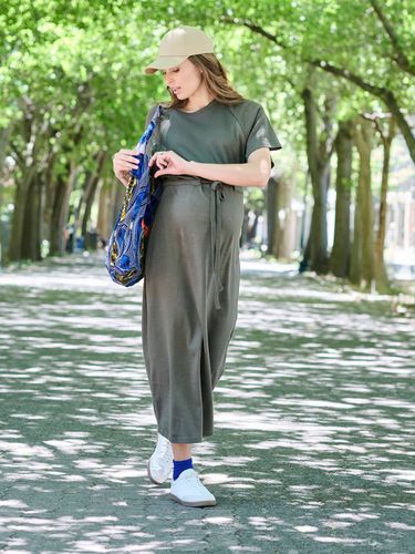 Robe longue grossesse et allaitement kaki - Envie De Fraise - Modalova