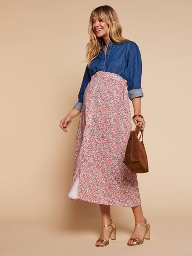 Jupe longue taille élastiquée motif fleuri - Envie De Fraise - Modalova