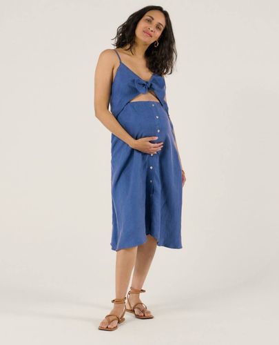 Robe D'allaitement Nolwenn Bleu - Cache Coeur - Modalova