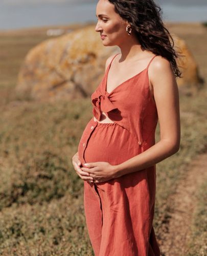 Robe D'allaitement Nolwenn Cuivre - Cache Coeur - Modalova