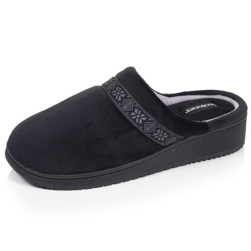 Chaussons Mules Microvelours Mousse À Mémoire Forme Talon 3,7 Cm - Isotoner - Modalova