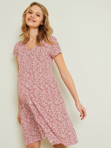 Robe fluide évolutive grossesse et d'allaitement terracotta - Vertbaudet - Modalova