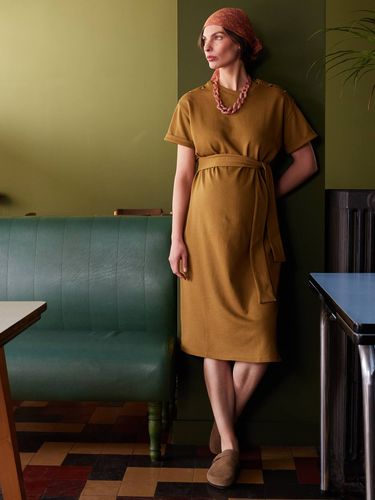 Robe longue grossesse en molleton olive - Envie De Fraise - Modalova