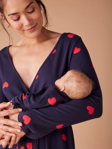 Kit Maternité Mon coeur chemise de nuit grossesse + body bébé + pochon marine - Envie De Fraise - Modalova