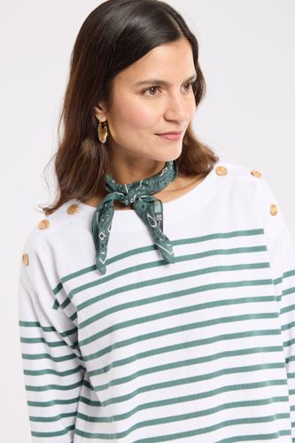 Marinière épaules boutonnées - coton rustique - ARMOR LUX FR - Modalova