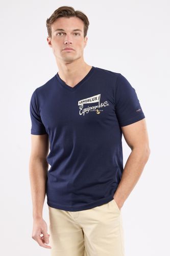 T-shirt col V sérigraphié - coton léger - ARMOR-LUX - Modalova