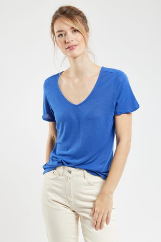 T-shirt col V CLARYS - polyester recyclé et lin S - 38 - Bermudes - Modalova
