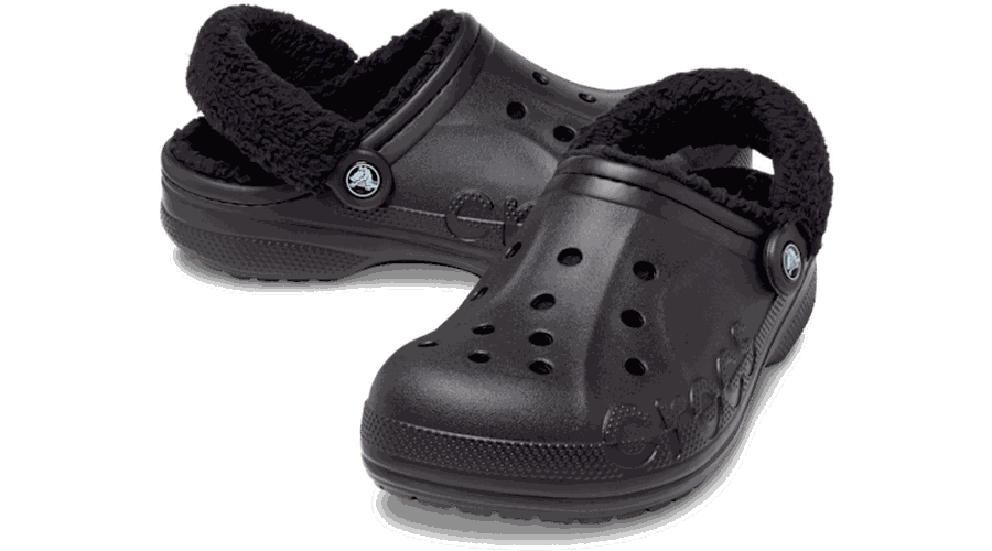Baya Lined Fuzz-Strap Sabots Unisex Black / Black 36 - Crocs - Modalova