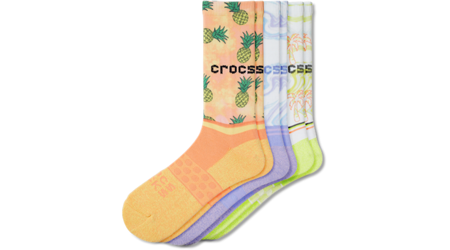 Crocs Socks Adult Crew Retro Resort 3 Pack Chaussures Unisex / S - Crocs - Modalova