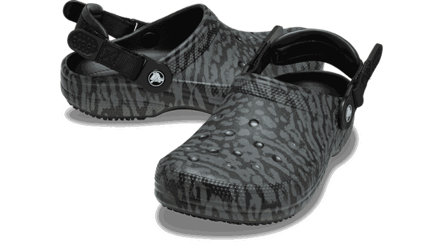 Classic Work Graphic Sabots Unisex Black/Carbon 36 - Crocs - Modalova