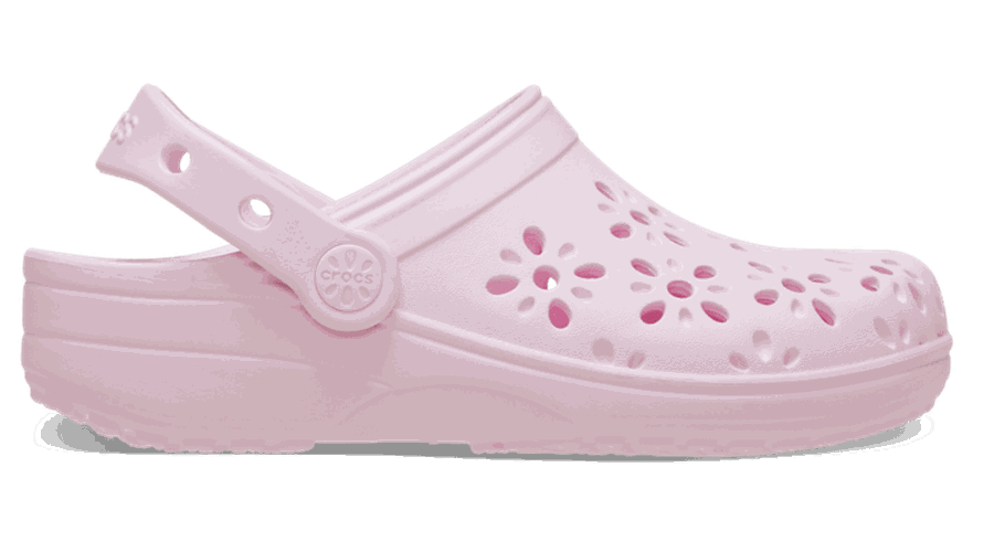 Classic Floral Cut-Out Sabots Enfants Pink Milk 28 - Crocs - Modalova