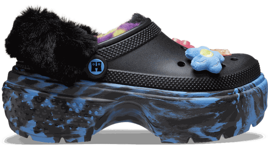 Happy Socks X Stomp Lined Sabots Unisex Black / Teal 39 - Crocs - Modalova