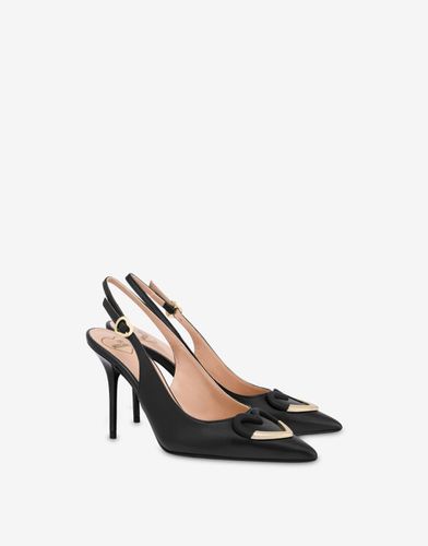 Slingback En Cuir Nappa Heart Plaque - Love Moschino - Modalova