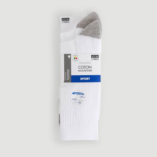 Lot de 2 paires de chaussettes en coton de SPORT, certifié OEKO-TEX - MONOPRIX - Modalova