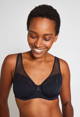 Soutien-gorge emboitant en microfibre et dentelle - MONOPRIX - Modalova