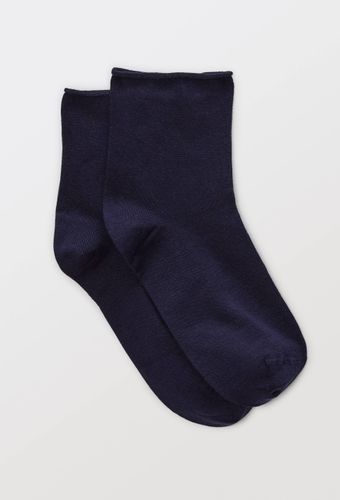 Paire de socquettes à bords roulottés en coton - LE BOURGET - Modalova