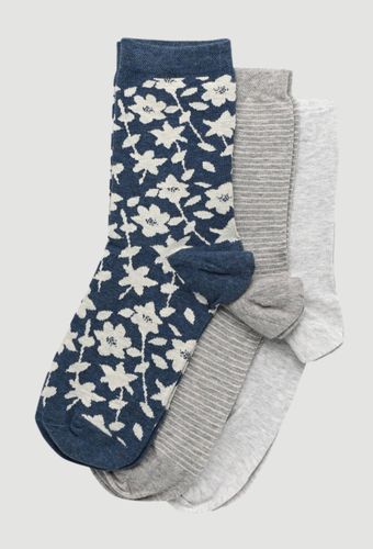 Lot de 3 paires de chaussettes fantaisie à fleurs en coton - MONOPRIX FEMME - Modalova