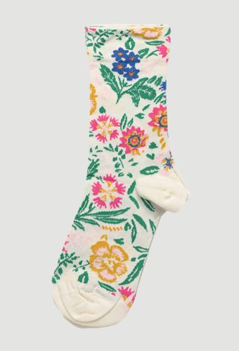 Paire de chaussettes fantaisie à fleurs en coton - MONOPRIX FEMME - Modalova