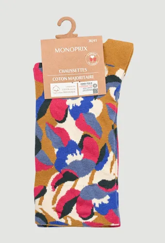 Paire de chaussettes fantaisie en coton - MONOPRIX FEMME - Modalova