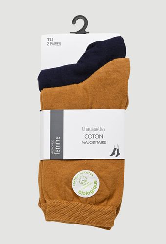 Lot de 2 paires de chaussettes en coton BIO - MONOPRIX FEMME - Modalova