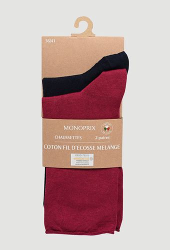 Lot de 2 paires de chaussettes en fil d écosse - MONOPRIX FEMME - Modalova
