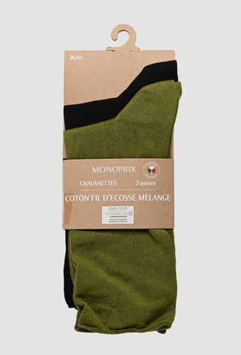 Lot de 2 paires de chaussettes en fil d écosse - MONOPRIX FEMME - Modalova