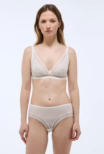 Soutien-gorge triangle foulard ADELE en tulle floqué - MONOPRIX - Modalova