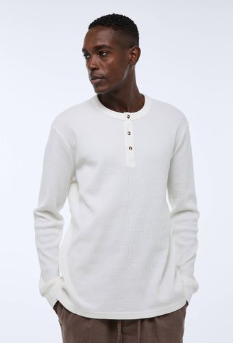 T-shirt col tunisien manches longues gaufré en coton BIO GOTS - MONOPRIX - Modalova