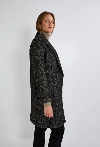 Manteau chevron mi-long boutons croisés contenant de la laine - MONOPRIX PREMIUM - Modalova