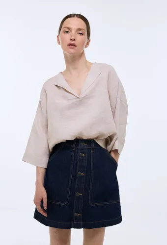 Top manches trois quarts uni en lin - MONOPRIX PREMIUM - Modalova
