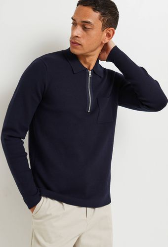 Pull col polo zippé - MONOPRIX - Modalova