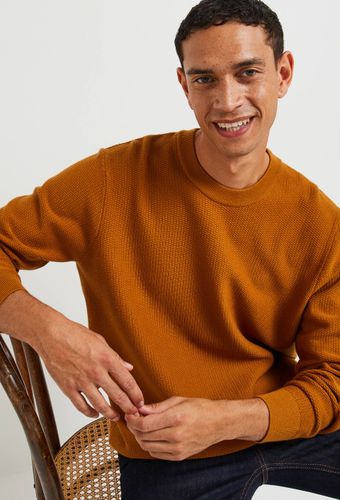 Pull col rond point fantaisie, Ecovero - MONOPRIX HOMME - Modalova