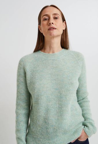 Pull col rond en maille perlée uni contenant de l'alpaga - MONOPRIX PREMIUM - Modalova