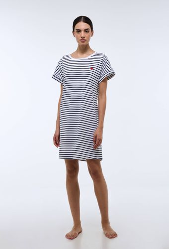 Chemise de nuit manches courtes rayée en coton BIO GOTS - MONOPRIX - Modalova