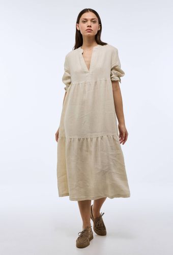 Robe midi ample unie en lin - MONOPRIX PREMIUM - Modalova