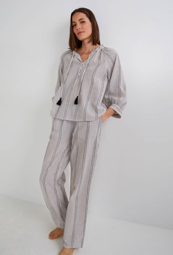 Pyjama à rayures contenant du coton BIO, certifié GOTS - MONOPRIX LINGERIE - Modalova