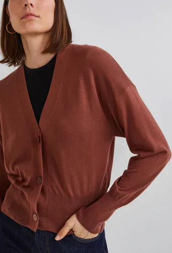 Cardigan maille fine boutonné contenant de la soie, certifié OEKOTEX - MONOPRIX FEMME - Modalova