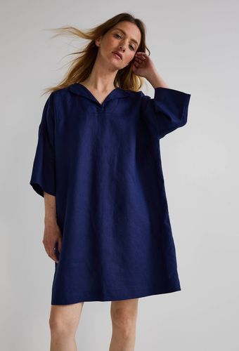 Robe courte col V unie en lin - MONOPRIX PREMIUM - Modalova