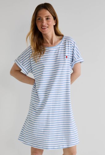 Chemise de nuit manches courtes rayée en coton BIO GOTS - MONOPRIX - Modalova