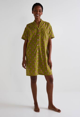 Chemise de nuit manches courtes imprimée en coton BIO - MONOPRIX - Modalova