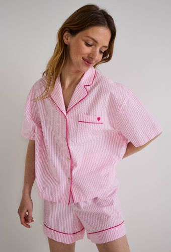 Pyjashort manches courtes rayé en coton BIO - MONOPRIX - Modalova