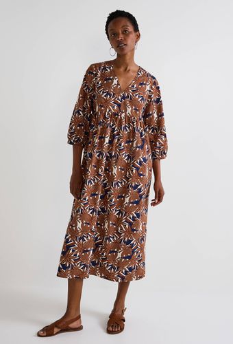 Robe manches trois quarts imprimée en coton - MONOPRIX - Modalova