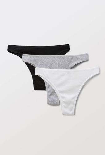 Lot de 3 tangas côtelés CAMELIA en coton BIO GOTS - MONOPRIX - Modalova