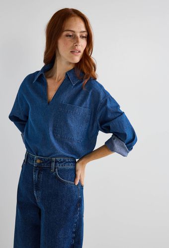 Blouse manches longues en denim - MONOPRIX - Modalova