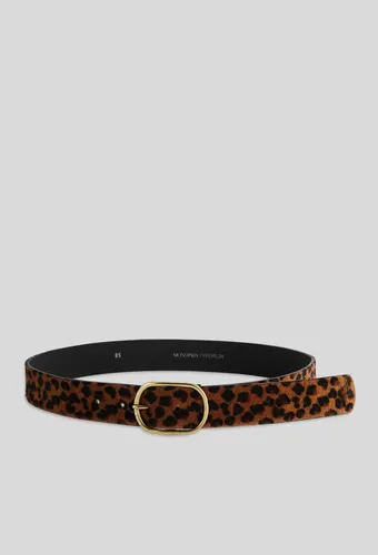 Ceinture à poils façon léopard 3,5cm, cuir responsable - MONOPRIX PREMIUM - Modalova