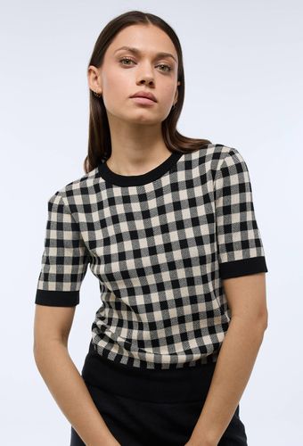 Pull manches courtes motif vichy - MONOPRIX - Modalova